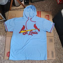 St. Louis Cardinals Shane Co. Hoodie Shirt Short Sleeve Light Blue