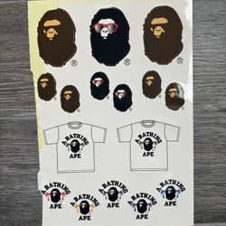 A Bathing Ape 2008 Sticker Sheet Brand New Vintage Nigo Rare Ape Bapesta Sticker
