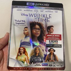 Disney ‘A Wrinkle In Time’ 4K Ultra HD + Blu-Ray + Digital Copy Sealed New 