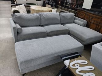 Sectional with large ottoman