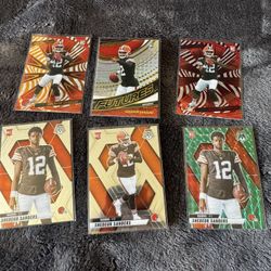 NFL 2025 Rookie cards Mosaic/ Revolution Mix. Many Sheduer,skattebo,dart Cards All Sleeved Perfect Condition.