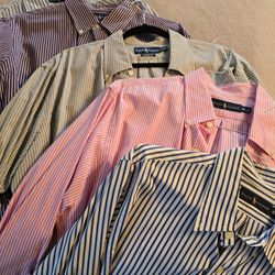 5 Ralph Lauren XL Dress Shirts - like new