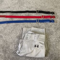 Youth Medium Baseball Pants And Belts 