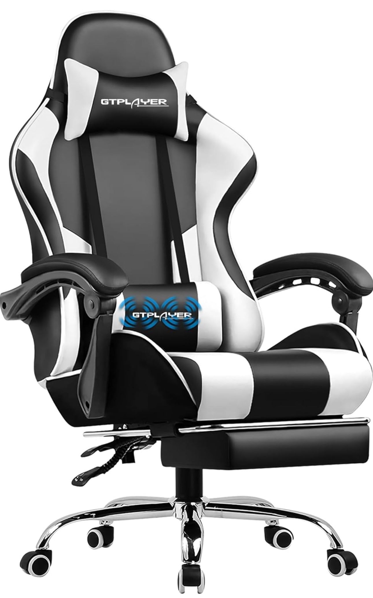 Gaming Chair With Massager Leg Extension New In Box 