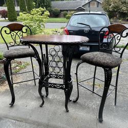 Bistro Bar Table And Two Stools