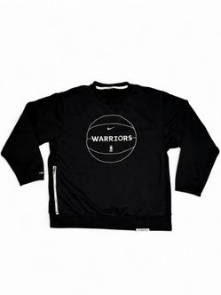 Y2K Nike NBA Golden State Warriors Basketball Sports Wear Standard Issue Crewneck Dri-Fit Sweater Black - Size Large #NBAFinals #jersey    Measurement