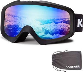 NEW Ski Goggles Anti-Fog Snow Goggles OTG 100% UV Protection Snowboard Goggles Bendable Dual-Lenses for Men Women Youth