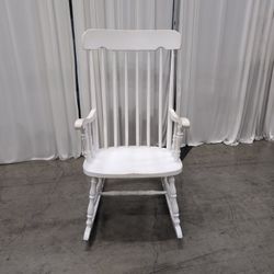 White Spindle Back Rocking Chair in Wood