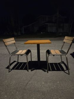 Commercial-Style Cafe/Restaurant Table and Two Chairs