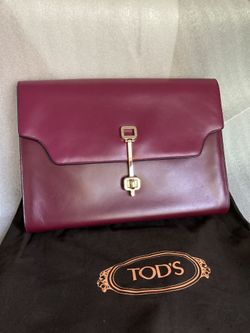 New Authentic Tod’s Calfskin Clutch
