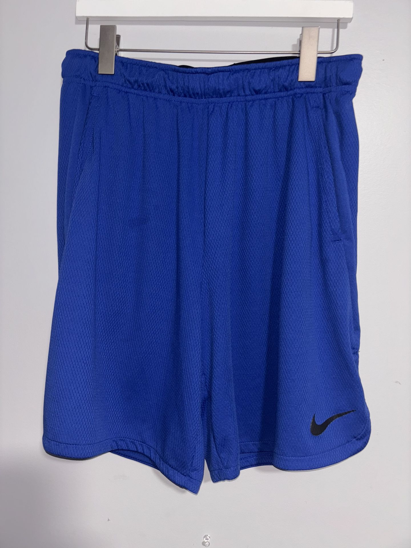 Nike Dri-FIT Men’s Large Athletic Running Training Shorts Black Blue Lightweight