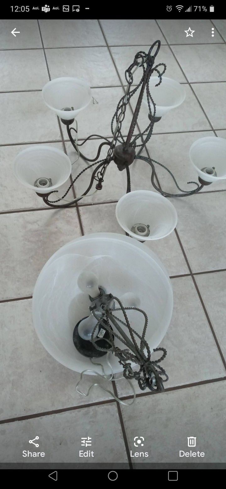 Set of 3 light fixtures, white frosted glass.. All for $50?