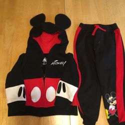 Matching Disney Mickey Mouse Hoodie with Ears and Sweat Pants Set - 3T