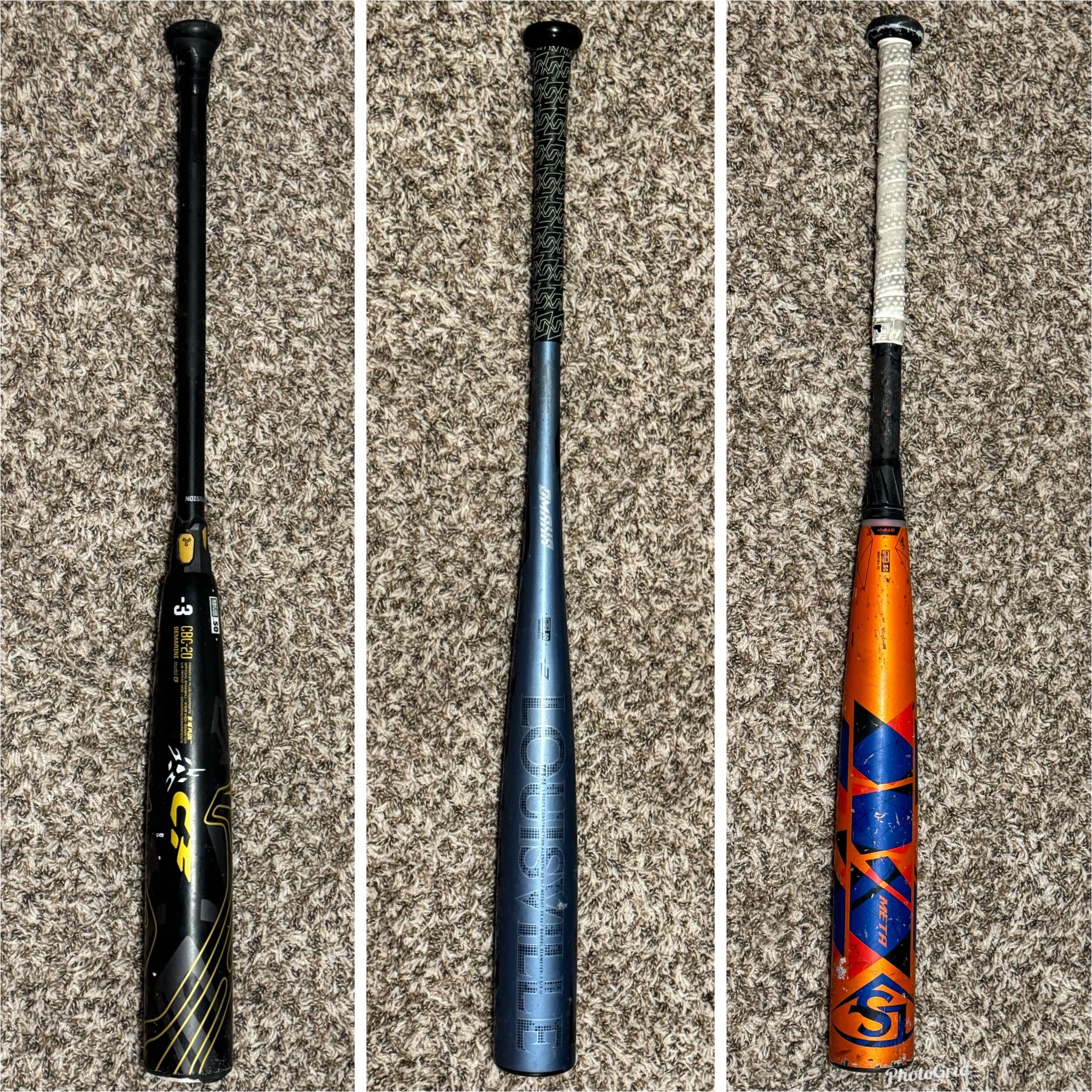 32” & 33” Baseball Bat Lot bbcor Louisville Slugger & DeMarini