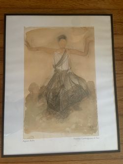 Auguste Rodin "Danseuse Cambodgienne de Face" Framed Poster 16 X 20