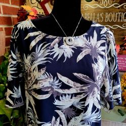Blu Pepper Tropical Print Top 
