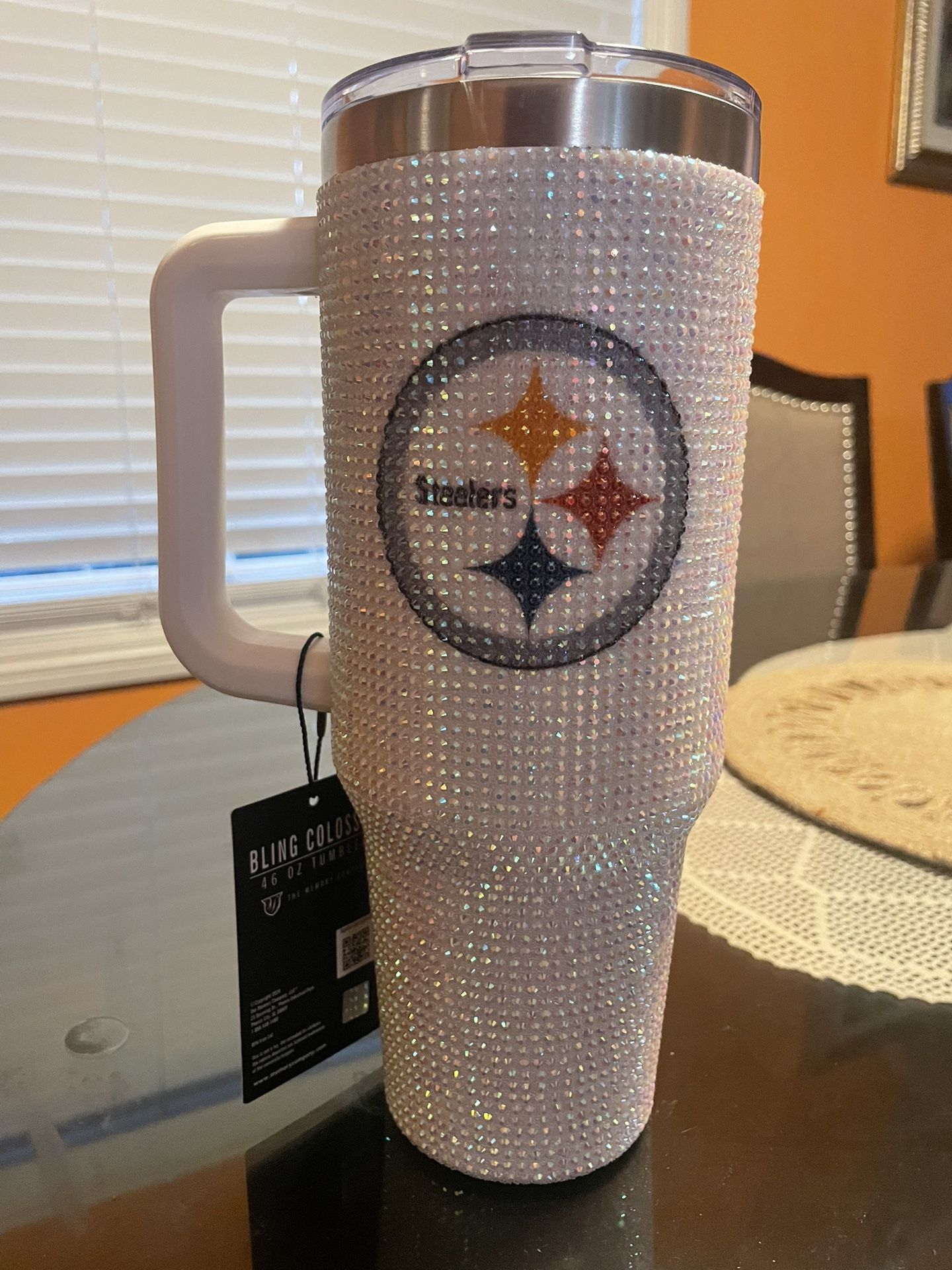 Pittsburgh Steelers 46oz. Colossal White Bling Tumbler