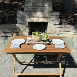 Teak Outdoor Patio Dining Table MCM Style (new)