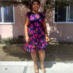 Signature By Robbie Bee Womens Blue Floral Print Midi Dress Plus XL Tierred