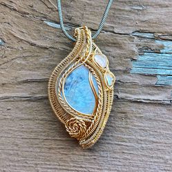 Handmade Gold Wire Wrapped Necklace