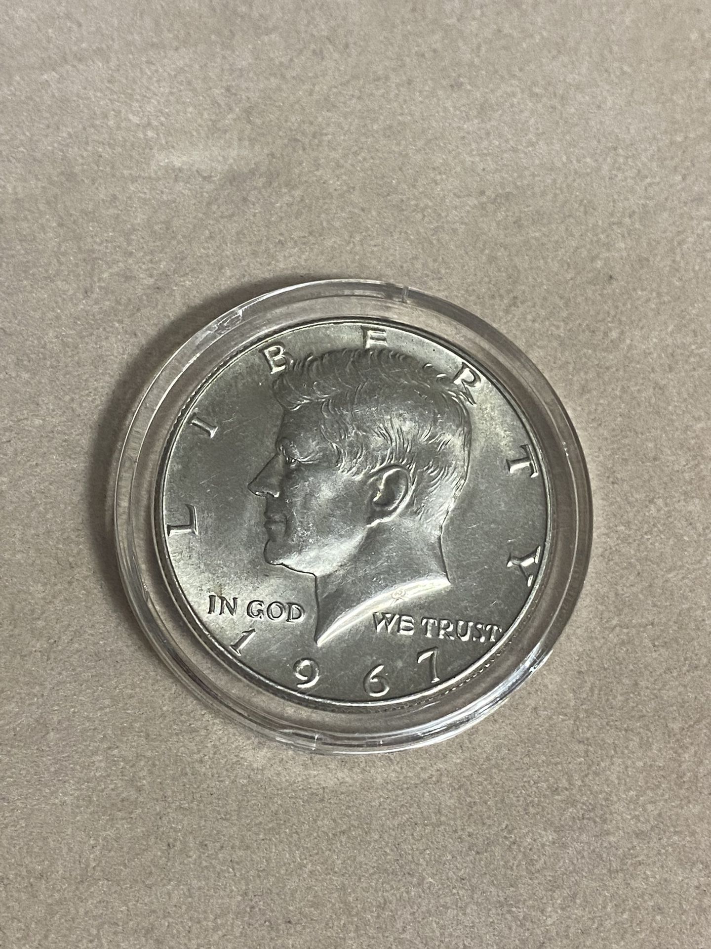 Silver coin 90% John F. Kennedy 1967 Liberty silver half dollar collectible coin, asking for $45 π