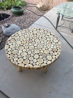 Round Live Edge Wood Slice Coffee Table