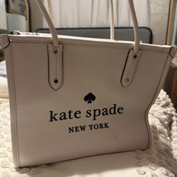 Kate Spade Large White Leather Tote
