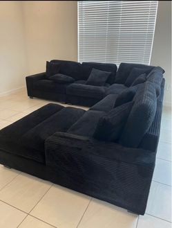 U SHAPED CORDUROY SECTIONAL 🖤😍🖤