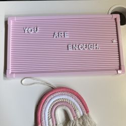 You Are Enough Letter Board & A Macrame Rainbow 