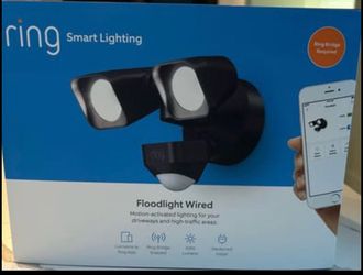 Ring Smart Lighting – Floodlight, Wired, Outdoor Motion-Sensor Security Light, No camera & wired