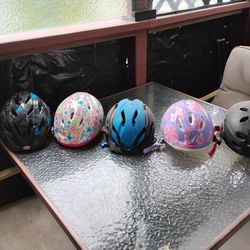 (5) Youth Sized Bike Helmets