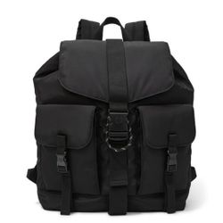 Pink Nylon Backpack Black