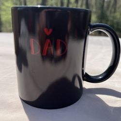 New Funny “Dad” Black Color Changing Mug Red Accent 