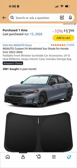 Sun shade for 2025  Honda  civic