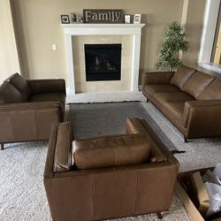 Three Piece Leather Couch Set