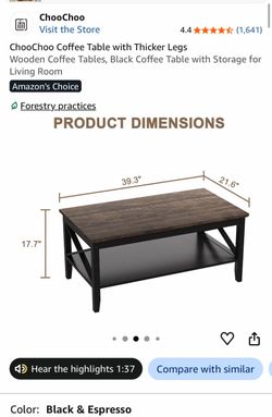 ChooChoo Coffee Table with Storage Shelf