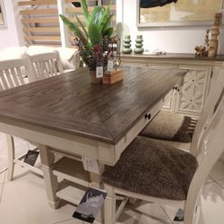 🍇Bolanburg Counter Height Dining Table with 4 Barstools