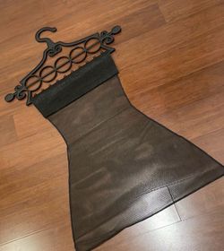 Black Mesh Hanging Jewelry Organizer - Elegant Earring & Necklace Storage