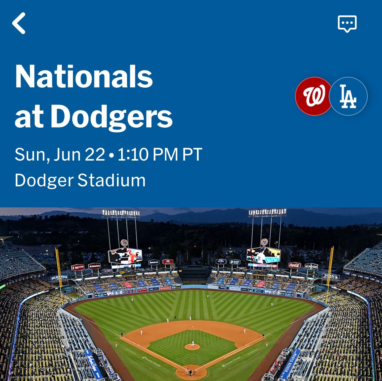 2 Dodger Tickets June 22nd Vs Nationals