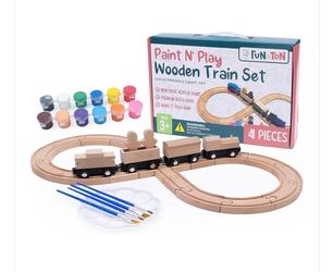 Brand New Fun By The Ton Wooden Train Set Toy
