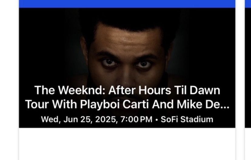 The Weeknd Tickets For Floor E 2, Row 15. Seats 4-7
