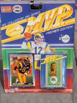 ☆☆☆ACE MVP Premier Edition Willie Anderson Los Angeles Rams NFL Pin Blue Yellow