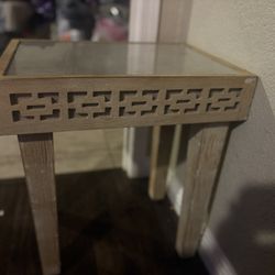 Two Mini Tables With Glass And One Coffee Table 