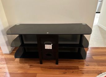 Black Glass 3-Tier TV Stand