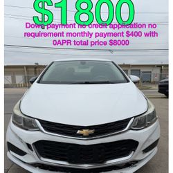 2018 Chevy Cruz No Credit Application No Requirement