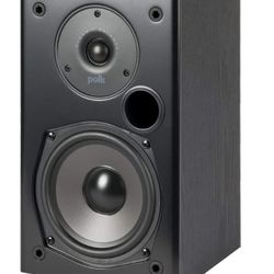 Polk Audio T15 Home Theater and Stereo Bookshelf Speakers – Deep Bass Response, Dolby and DTS Surround, Wall-Mountable, Pair, Black
