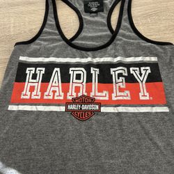 Harley-Davidson Museum Tank Top Women’s Sz Small Red Blk Gray Street Fashion Top