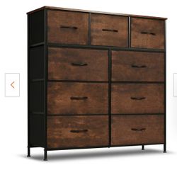 Rust Brown 9-Drawer 11.8 in. W Chest of Drawers Fabric Storage Tower with Steel Frame, Wooden Top WONDER COMFORT - Rust Brown 9-Drawe
