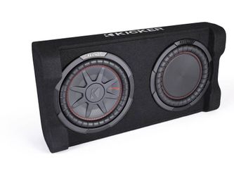 Kicker 51PTRTP12 Low-profile down-firing 500-watt powered enclosure with CompRT® 12" shallow-mount subwoofer and passive radiator