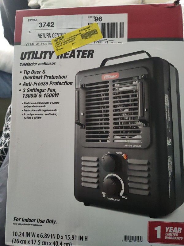 Heater Utility 15.00 Coleman Stove 30.00